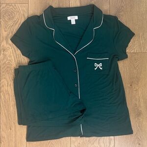 NWOT tags Nordstrom Rack Hunter Green Short Pajama Set - XS